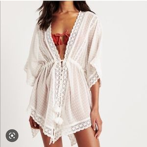 White Kimono Swim Coverup Abercrombie and Fitch